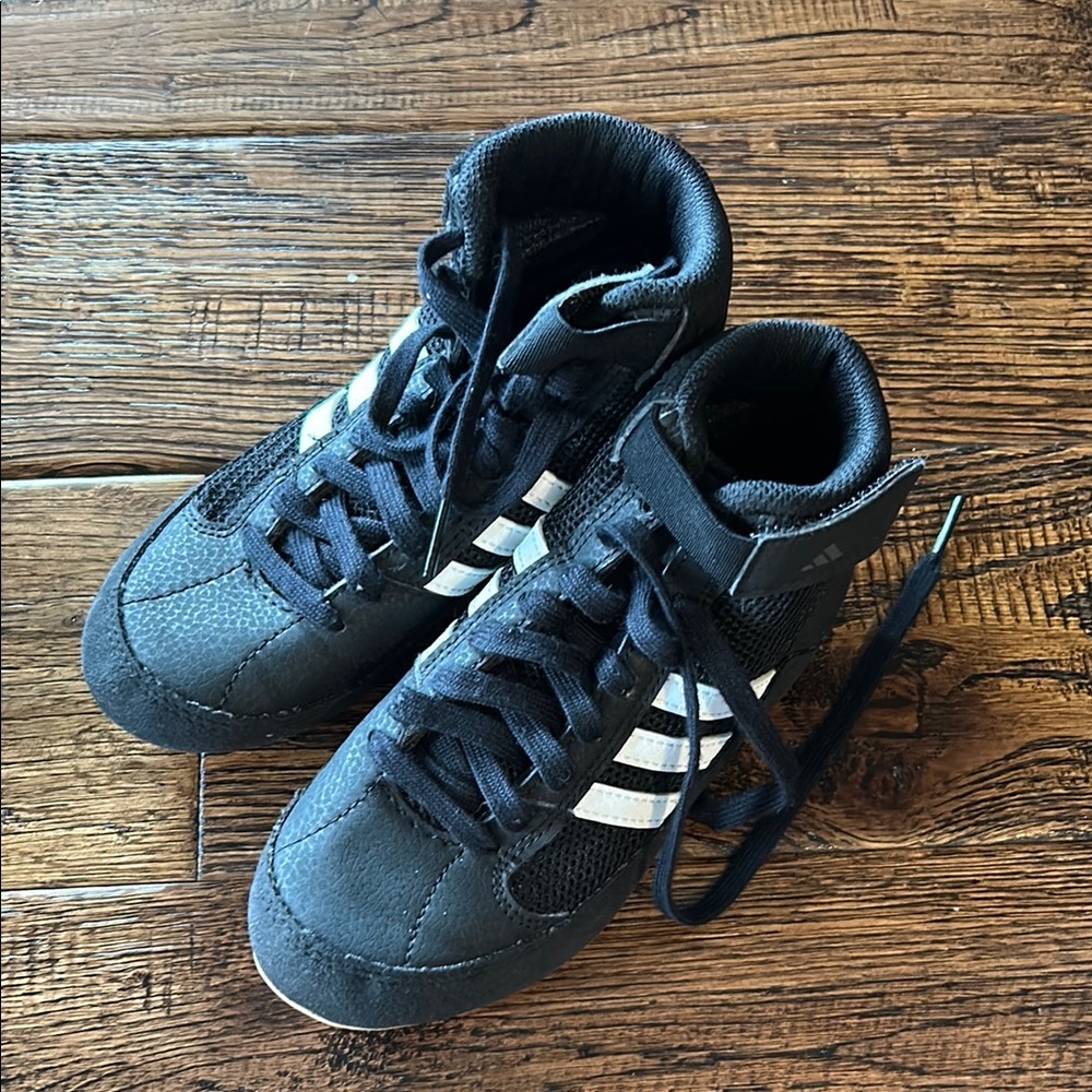 Adidas Kids Wrestling Shoes Black and White 13K